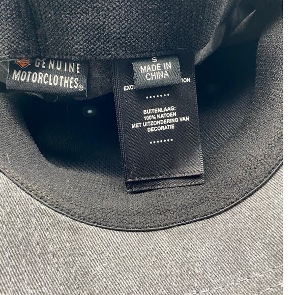 Willie G Skull Fitted Baseball Cap Harley Davidson Gray‎ Black Emblem unisex - Picture 6 of 7